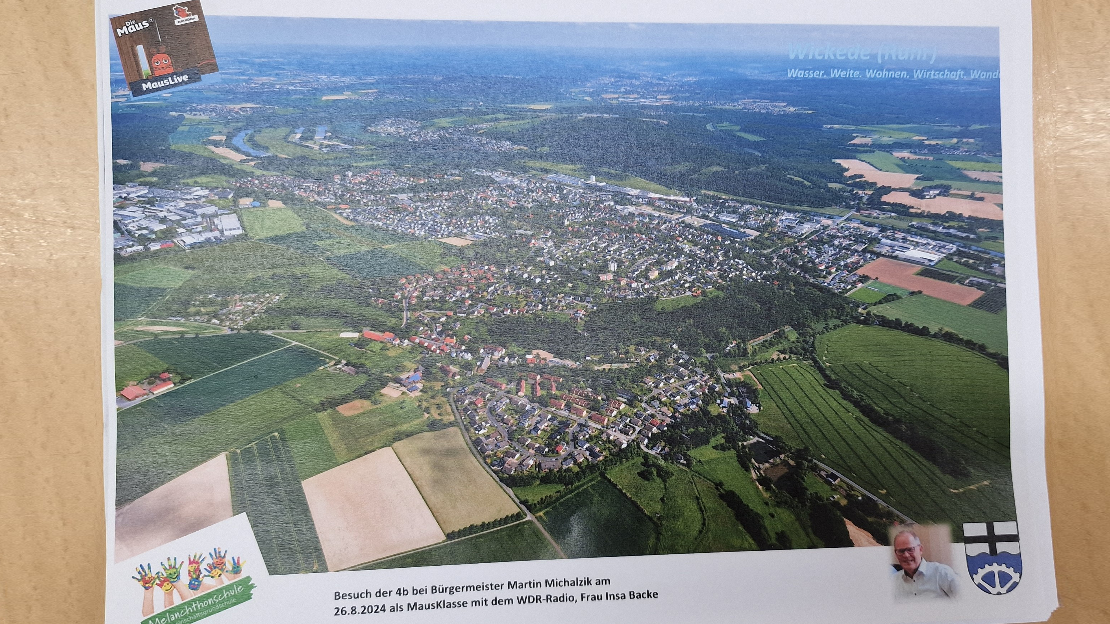 MausKlasse Wickede auf Reportage-Tour beim Bürgermeister von Wickede