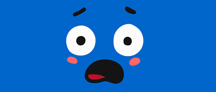 blauer erschrockener Gefühls-Emoji