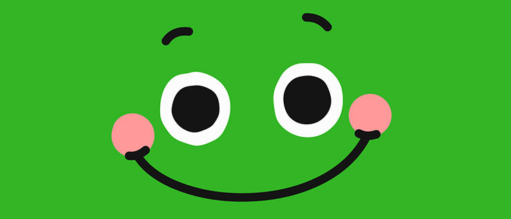 grüner fröhlicher Gefühls-Emoji
