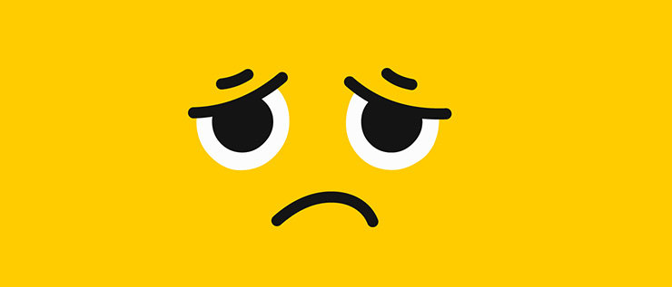 gelber trauriger Gefühls-Emoji