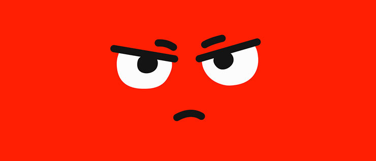 roter wütender Gefühls-Emoji