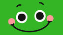 grüner fröhlicher Gefühls-Emoji