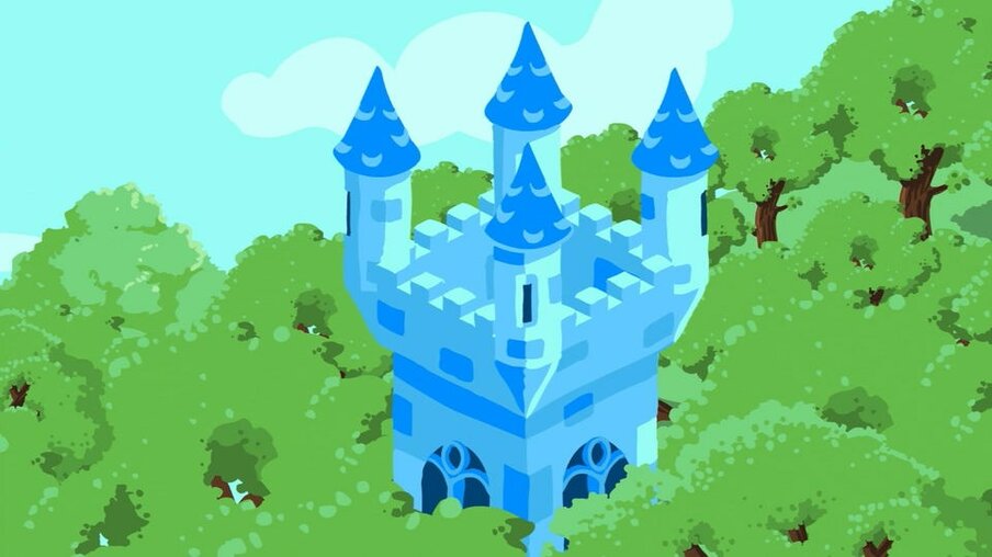 Ein blauer Turm im Grünen